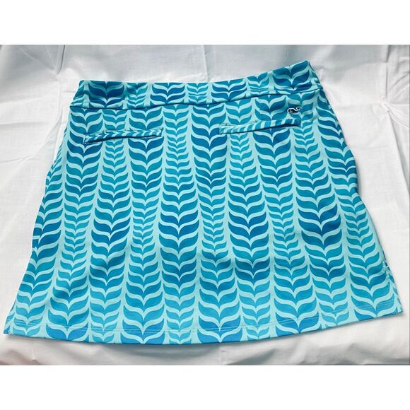 Vineyard Vines Performance Skort Women’s Small Blue Leaf Print Active Golf Tenni - Picture 4 of 6